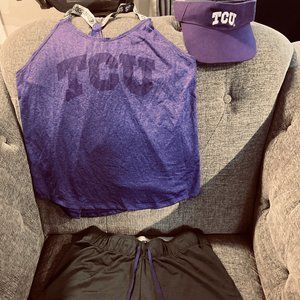 Nike / TCU Shorts, Tank Top, & Hat Combo / Set Size Small
